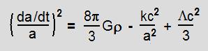 Equation 1: General relativity description of the universe